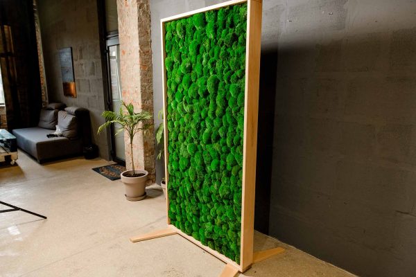 Wood and Moss Portable Mobile Wall | Room Dividers | Office Partitions