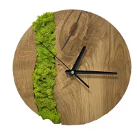 Decor Wood Clock - Silent Wall Clock with Moss