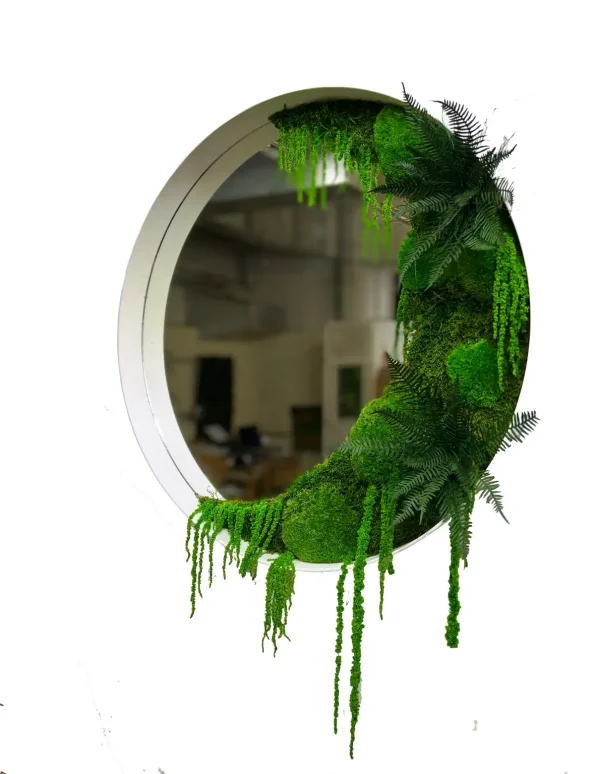 Decorative Round Mirror – Moss mirror with Plants