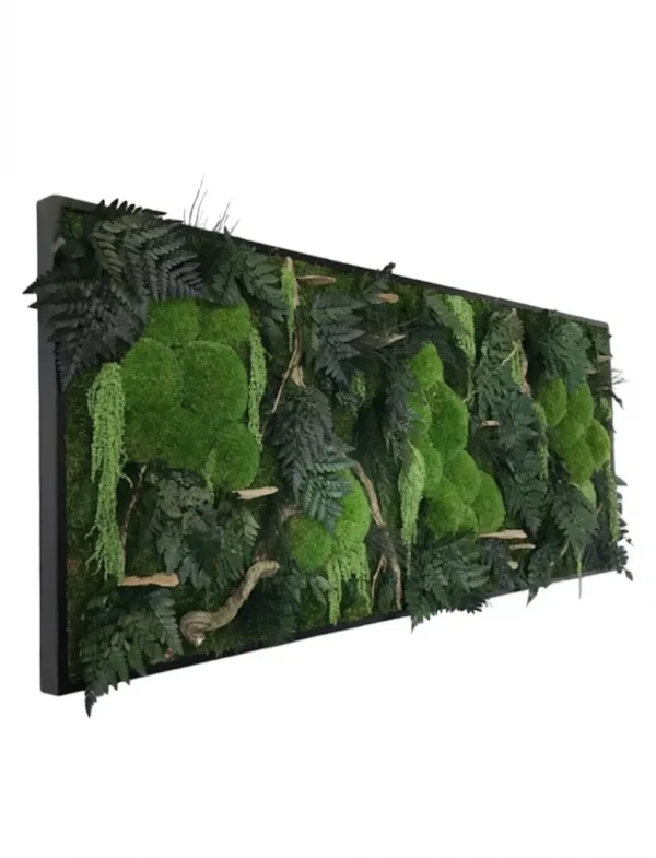 Decor Moss painting with Wood and plants