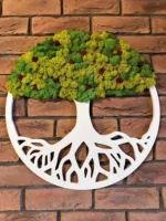 Round Tree of Life Wall Art with Preserved Moss