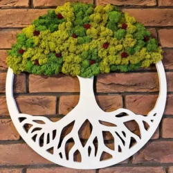 Round Tree of Life Wall Art with Preserved Moss