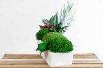 Concrete Vase with Preserved Reindeer Moss and Plants - Image 3