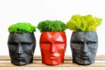 3D Concrete Vase with Reindeer Moss Provence and Cushion Moss - Image 3