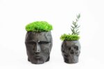 3D Concrete Vase with Reindeer Moss and Plants - Image 2