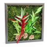 Moss Wall Art with Flat Moss and Plants