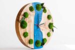 Round Wooden Watch with Ball Moss and Epoxy - Image 2