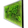 3.-1.jpg.webp Side view of illuminated 3D ball and flat moss world map wall art in a black frame with inner light