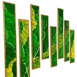 Moss Wall Art Set with Driftwood