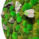 Round Moss Wall Art with Moss and Stone - Image 2