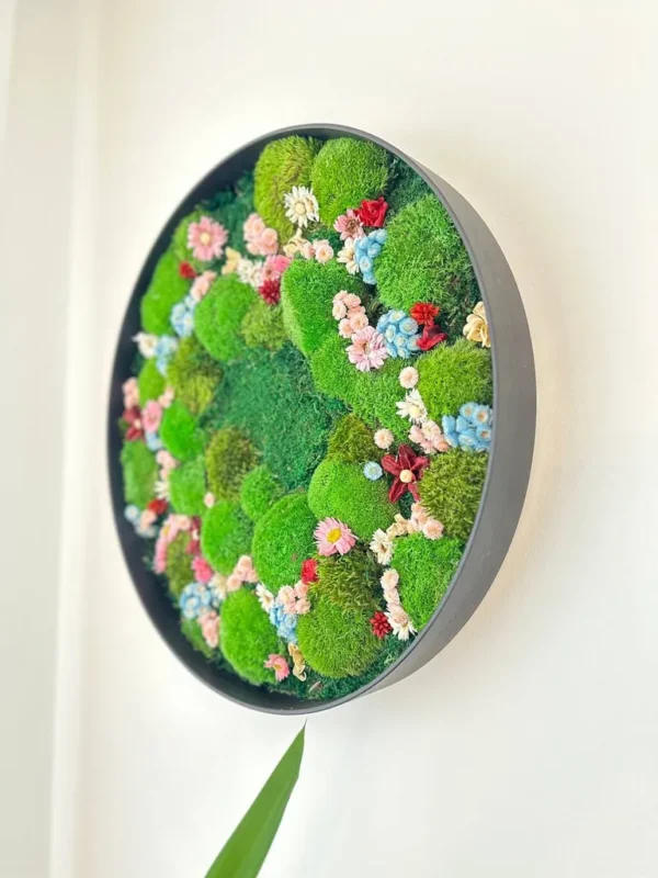 Round Moss and Flower Wall Art - Image 4