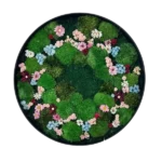 Round Moss and Flower Wall Art