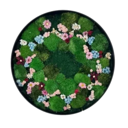 Round Moss and Flower Wall Art