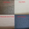 Four wood frame color samples: brown, white, natural unpainted wood, and black wood textures.