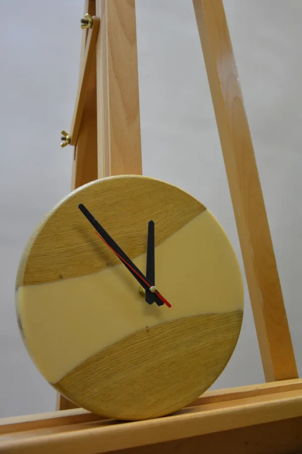 Solid Wood Epoxy Wall Clock 23cm - Image 5