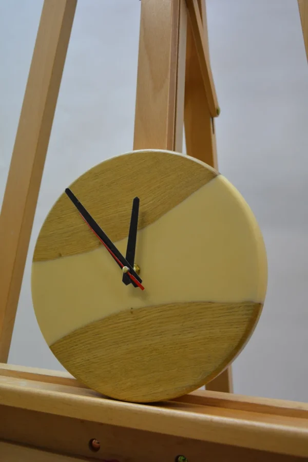 Solid Wood Epoxy Wall Clock 23cm - Image 4
