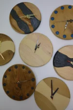 Solid Wood Epoxy Wall Clock 23cm - Image 3