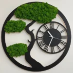 Eco Clock Tree with Iceland Moss
