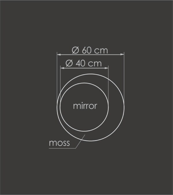 Round Framed Mirror with Ball Moss - Image 8