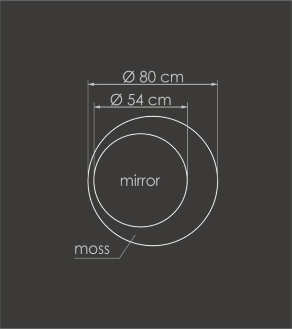 Round Framed Mirror with Ball Moss - Image 5