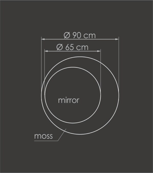 Round Framed Mirror with Ball Moss - Image 7
