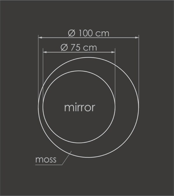Round Framed Mirror with Ball Moss - Image 6