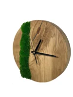 Round Solid Oak Moss Wall Clock - Image 3