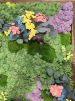 Moss Art “Flower Symphony” with Reindeer Moss and Cushion Moss - Image 3