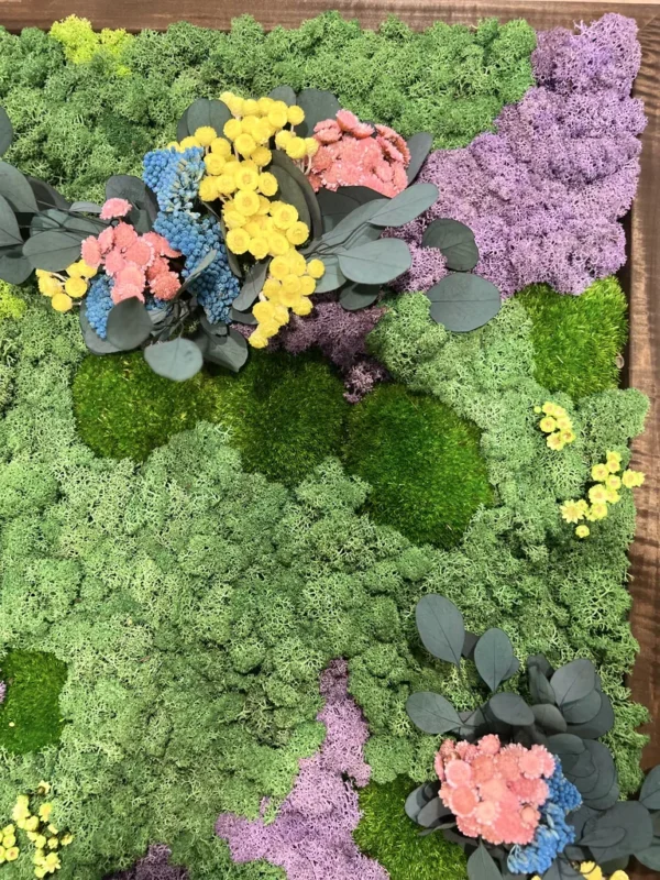 Moss Art “Flower Symphony” with Reindeer Moss and Cushion Moss - Image 3