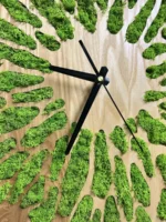 Round Wooden Wall Clock with Preserved Reindeer Moss - Image 7