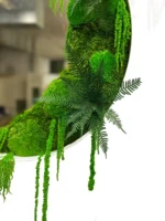 Round Moss Mirror with Reindeer Moss and Plants - Image 3