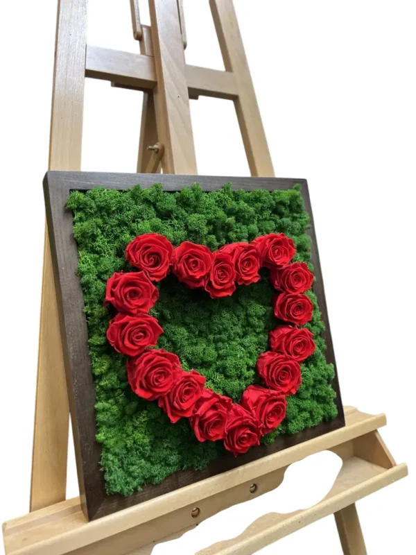Moss Heart with Roses – Iceland Moss and Red Roses - Image 4