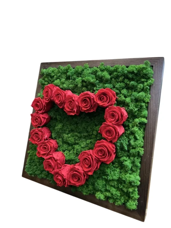 Moss Heart with Roses – Iceland Moss and Red Roses - Image 3