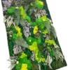 Rectangular moss wall panel with green and chartreuse moss, ferns, and eucalyptus foliage