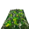 Low-angle view of rectangular wall panel featuring dimensional preserved moss, ferns, and dried foliage.