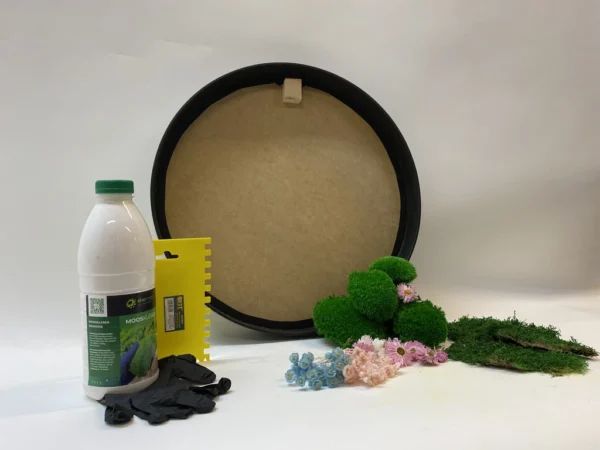 DIY Round Moss Wall Art Kit – Dried Flowers - Image 8