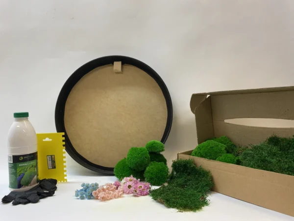 DIY Round Moss Wall Art Kit – Dried Flowers - Image 5