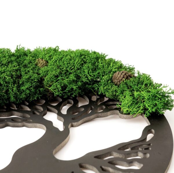Moss Wall Art: Tree with Cones and Iceland Moss | Moss Tree - Image 2