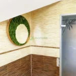 Round Framed Mirror with Ball Moss - Image 3