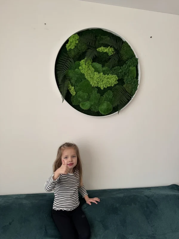 Real Moss Wall Art: Round with Moss & Fern - Image 9