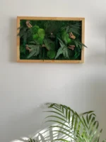 Moss Wall Art with Wood and Plants - Image 3