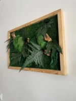 Moss Wall Art with Wood and Plants - Image 4