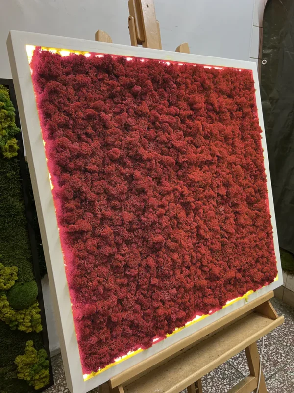 Moss Wall Art with Reindeer Moss and LED Lighting - Image 9