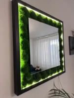 Moss Mirror with Wooden Frame and LED Lighting - Image 5