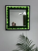 Moss Mirror with Wooden Frame and LED Lighting - Image 7