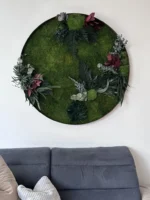 Round Moss Wall Art and Plants - Jungle Pictures - Image 2