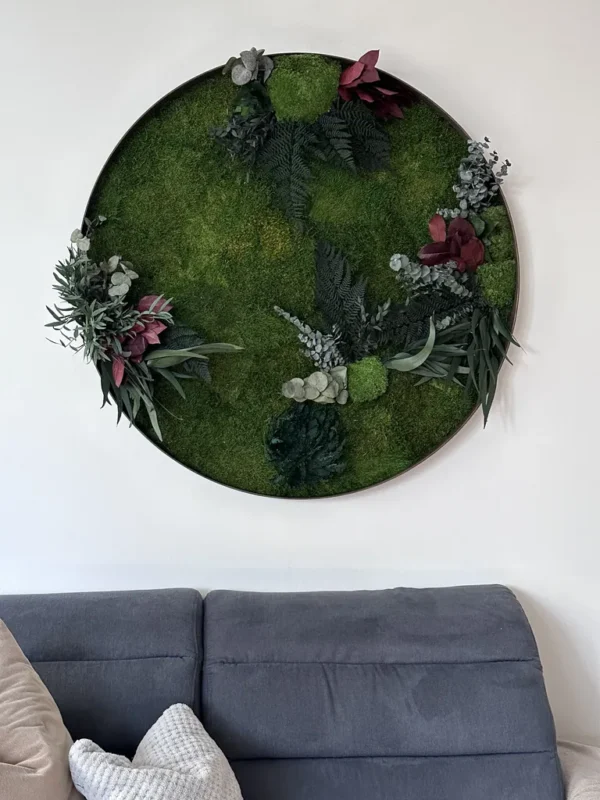 Round Moss Wall Art and Plants - Jungle Pictures - Image 2