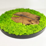 Wall Clock with Iceland Moss and Solid Wood - Image 3