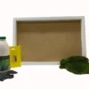 DIY moss wall art kit with frame, preserved moss, adhesive bottle, notched spatula, and gloves