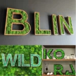 Wooden Logo with Moss